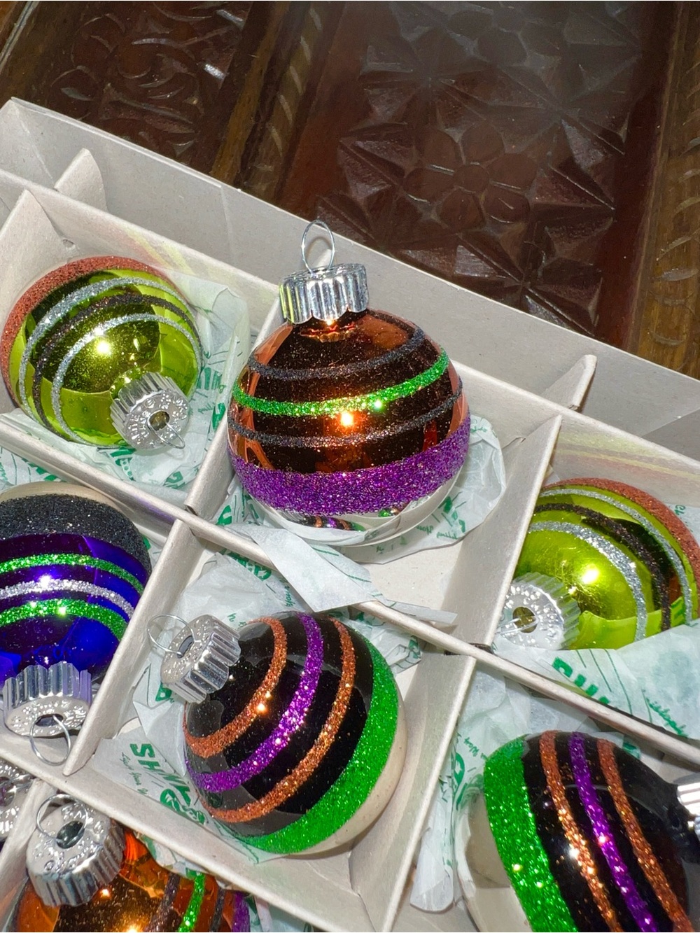 Christopher Radko Shiny Brite Halloween Glass Ornaments set of 12 - Picture 4 of 6